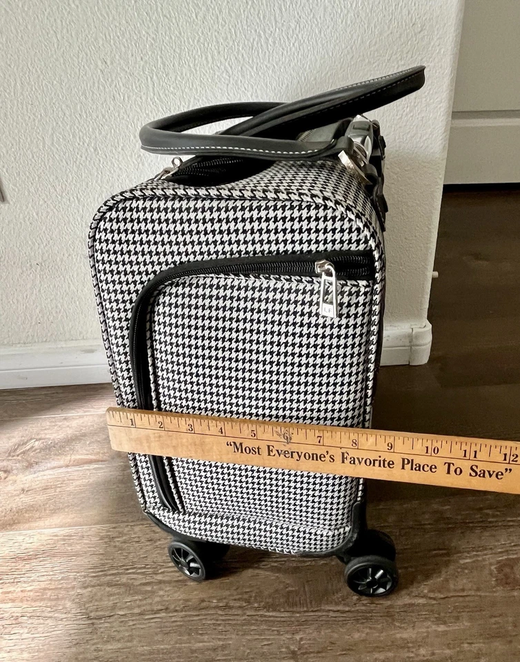 LONDON FOG UNDER SEAT BAGAGEM DE VIAGEM 15” Sheffield Preto Xadrez - Imagem 4 de 4