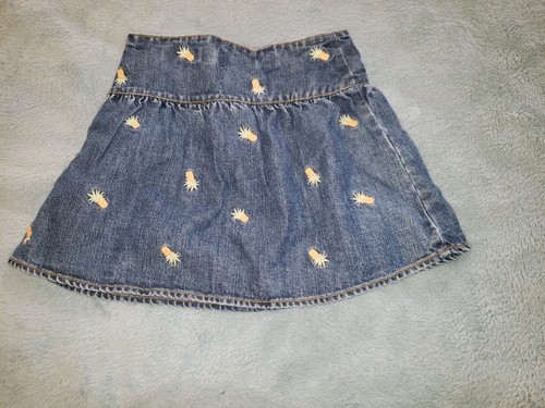 Gymboree Dark Blue Denim Pineapple Mini-Skirt Girls Size 4 - Picture 3 of 5