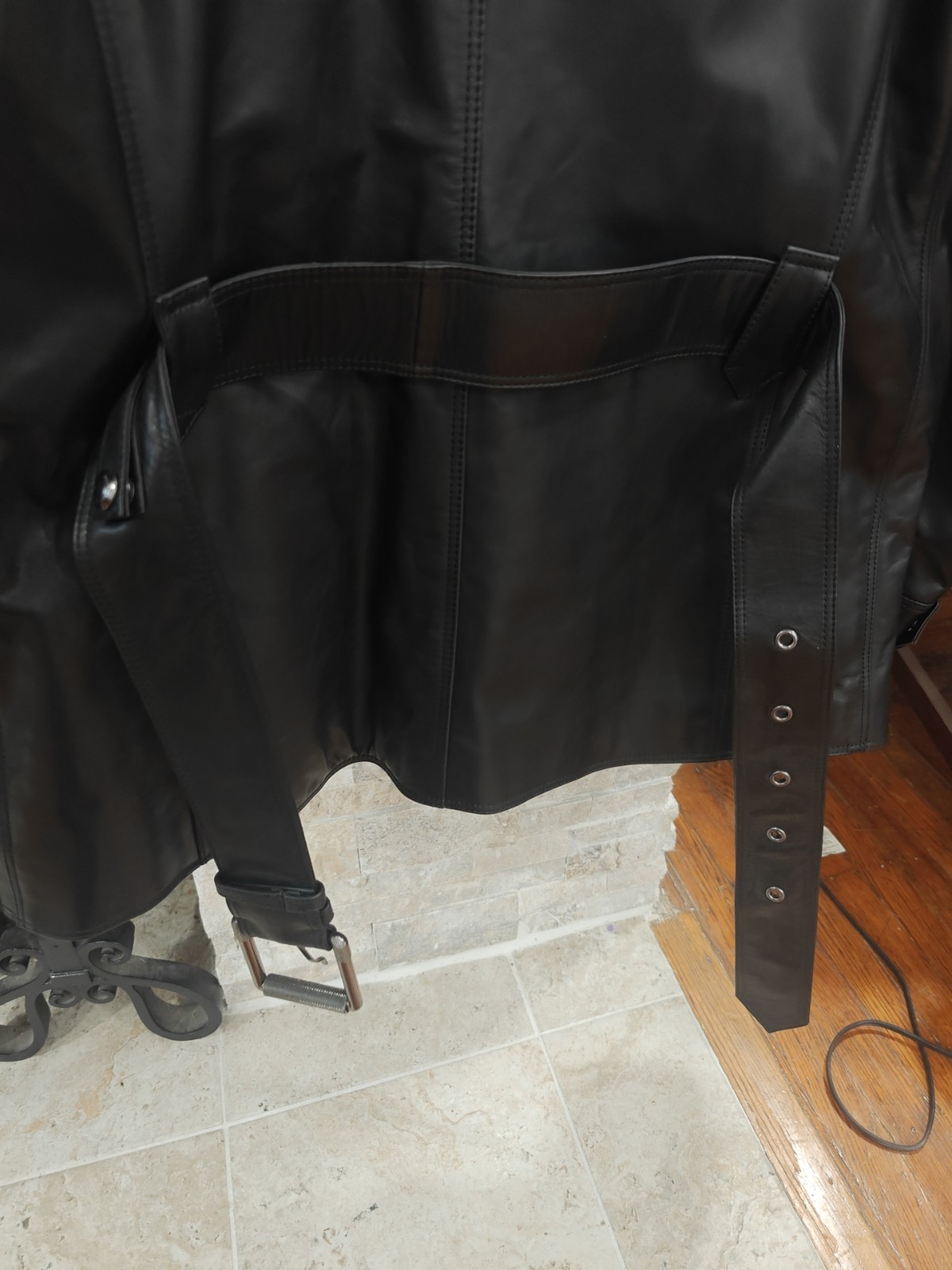 Belstaff Men's Black Leather Bomber Jacket, Size Large - Stylish & Versatile image 9