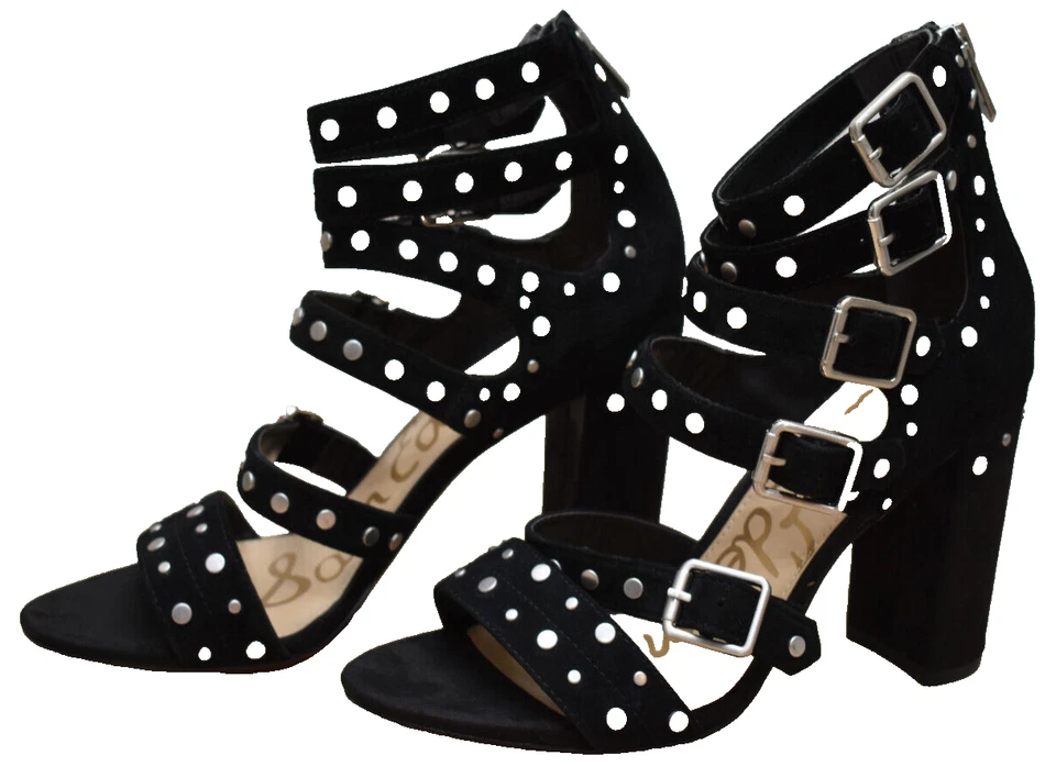 Sam Edelman York Suede Strappy Studded Sandals Black Size 7. 5 New! - Image 2 of 4