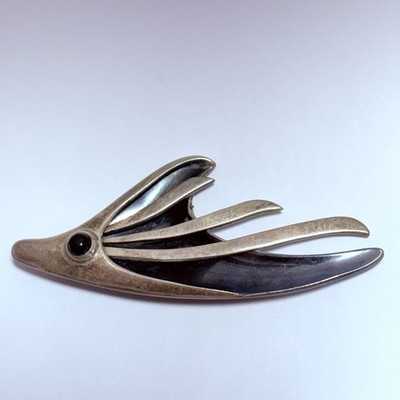 Sigi Pineda Taxco Mexico Modernist Sterling Silver Fish 67mm