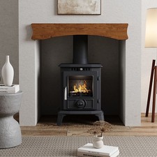 Fireplace Chimney Set, Mantelpiece High-Efficiency 5KW Cast Iron Fireplace Stove