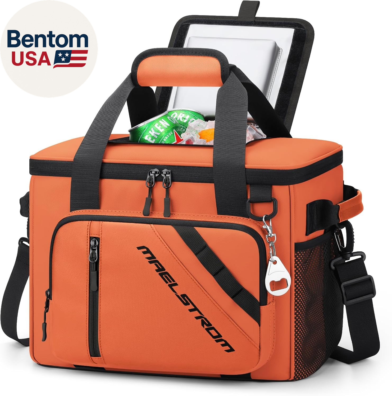 Bag, 30 Cans Beach Cooler, Large Leakproof Insulated Soft Cooler With Bot