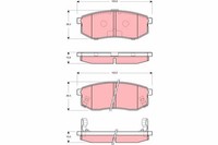 Bremsbelagsatz Scheibenbremse Hinten TRW GDB3260 FÜR Hyundai KIA Mitsubishi