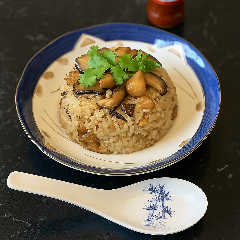 2323X4 Set of 4 White Bamboo Japanese Soup Spoons, 5 Inch Ramen Pho Wonton Miso