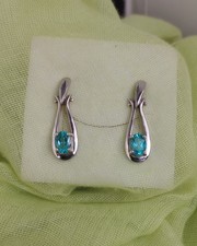 Apatit Silberohrhänger / mit Zertifikat