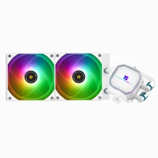 Frozen Prism 240 White ARGB AIO Water Cooler,Liquid CPU Cooler, 2×120mm PWM F...