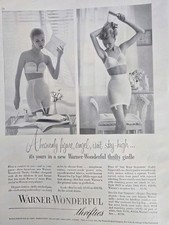 1952 Women's Warner's Wonderful Thrifties Girdle Bra Vintage Fashion Ad