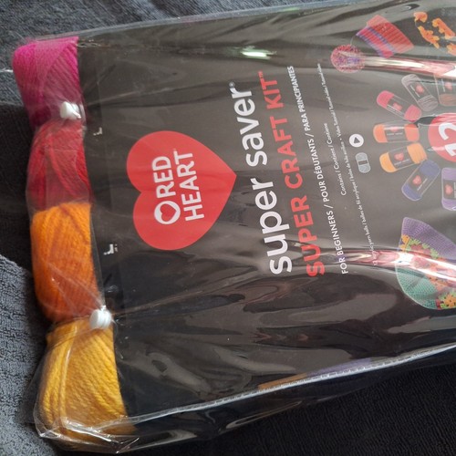 Red Heart Super Saver Super Yarn Craft Kit-12 Multi-Color Acrylic Yarn Balls New - Picture 6 of 6