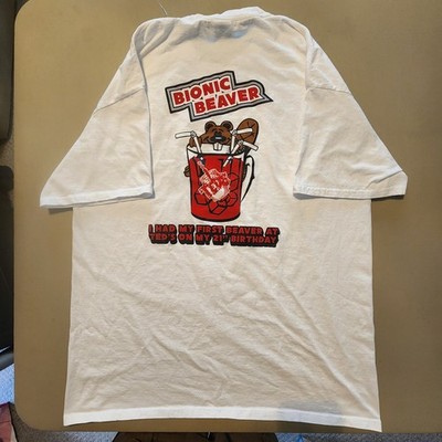 Men's XL UConn Ted's Port & Co Fireball Bionic Beaver Cotton Birthday Shirt