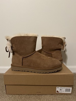 UGG Classic Double Bow Mini Boots   Women s Size 12   Brown   Style 1103652