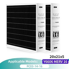 2Pcs Y6606 MERV 16 Filter Replacement 20 x 21...