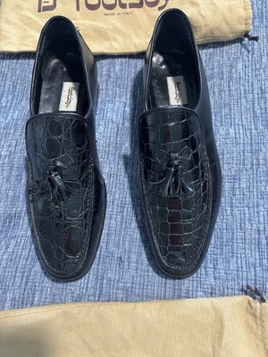 Men s Alligator Black Foot Joy Tassel Loafers   Size 9 C. Worn Very Little