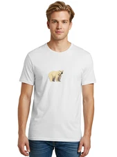 Pixel-Polar-Bear Mens Graphic Tee, 100% Cotton, Casual Summer Wear