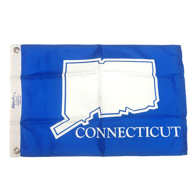 Vintage Connecticut Maritime Flag 100% Nylon USA 12''x18'' Taylor Made Boat Decor