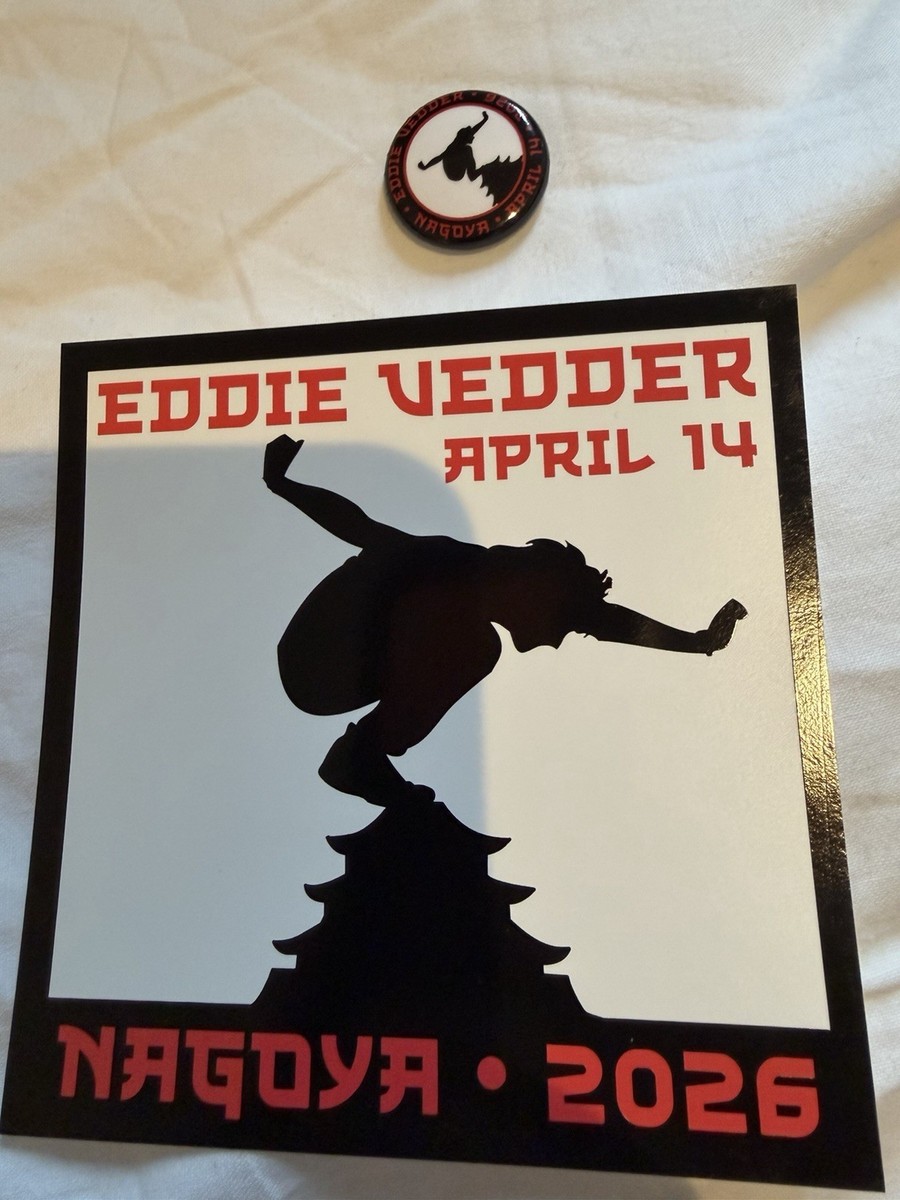 Pearl Jam Eddie Vedder 4/14/2026 Nagoya Japan Event Sticker and