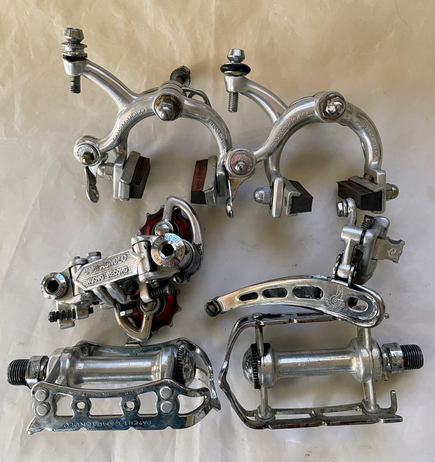 1970s Campagnolo Nuovo Record Mini Groupset (derailleurs, pedals, brakes)