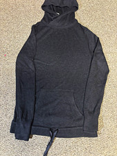 Lululemon Women s Gray Knit Pullover Hoodie w/ Pockets Solid Size 8