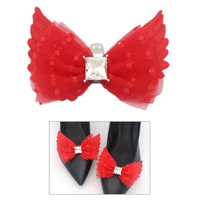 Rhinestones Bowknot Clip On Shoe Charm Shoe Buckles Footwear Accessories