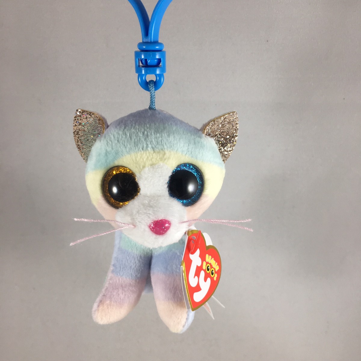 Ty Beanie Boos Plastic Key Clip HEATHER the Cat (No Horn) 3