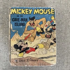 Walt Disney 1499 Mickey Mouse On The Cave-Man Island Book