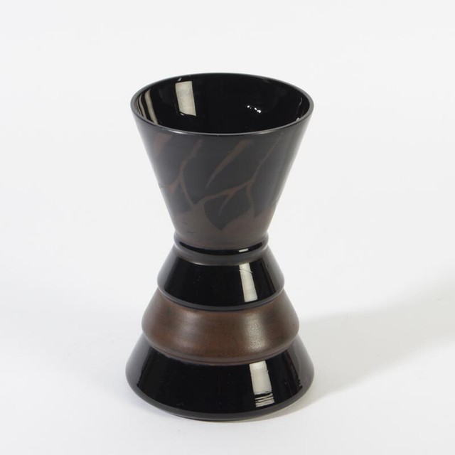 Vaso Art Deco Decorazione Macinare Vetro Scuro Con Stampa Ca. 1930-40 Vaso Art Deco Decorazione Macinare Vetro Scuro Con Stampa Ca. 1930-40