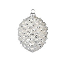 Zapfen Christbaumkugeln Christbaumschmuck Weihnachtsdeko Inge Glas silber 8 cm