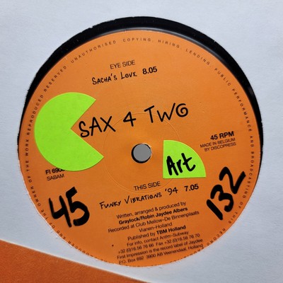 Sax 4 Two Funky Vibration Sacha's Love M- 12'' Vinyl Record Single + Free Sleeve
