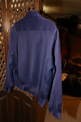 VINTAGE 1950s GABARDINE RICKY JACKET ROCKABILLY DARK BLUE SIZE