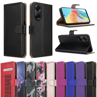 Für Oppo A98 5G Hülle, Slim Leder Brieftasche Flip Stoßfest Ständer Handy Cover
