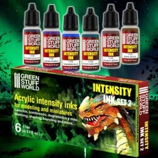 Green Stuff World Intensity Ink Acrylic Model Paint Set - Set 2 - 6 Paints