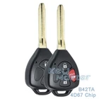 2 for Toyota Hilux 2005 2006 2007 2008 2009 2010 Remote Key Fob B42TA -4D67 Chip