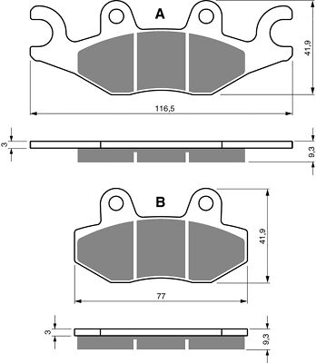 Goldfren Brake Pads AD329, FA484 as fitted to PGO BR500i 07-09