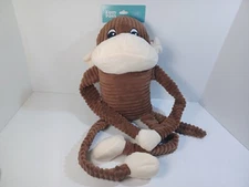 ZippyPaws Plush Dog Toy Monkey Crinkle Squeaky X-Large Brown New