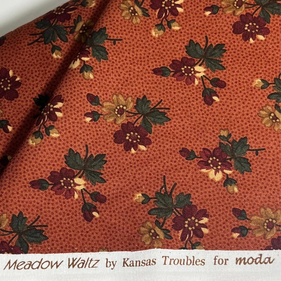 Moda Telas Prado Vals Kansas Problemas 9140 Naranja Rojo Tela Repro POR YARDA Foto 2 de 4