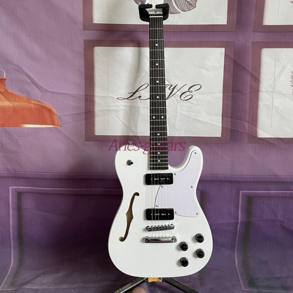 Jim Adkins JA-90 TL Semi-Hollow Electric Guitar White with P90 Pickups Fast Shipping