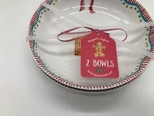 Harvest Green Studio Ceramic 8.5in Gingerbread House Bowl Set of 2 BB01B22021