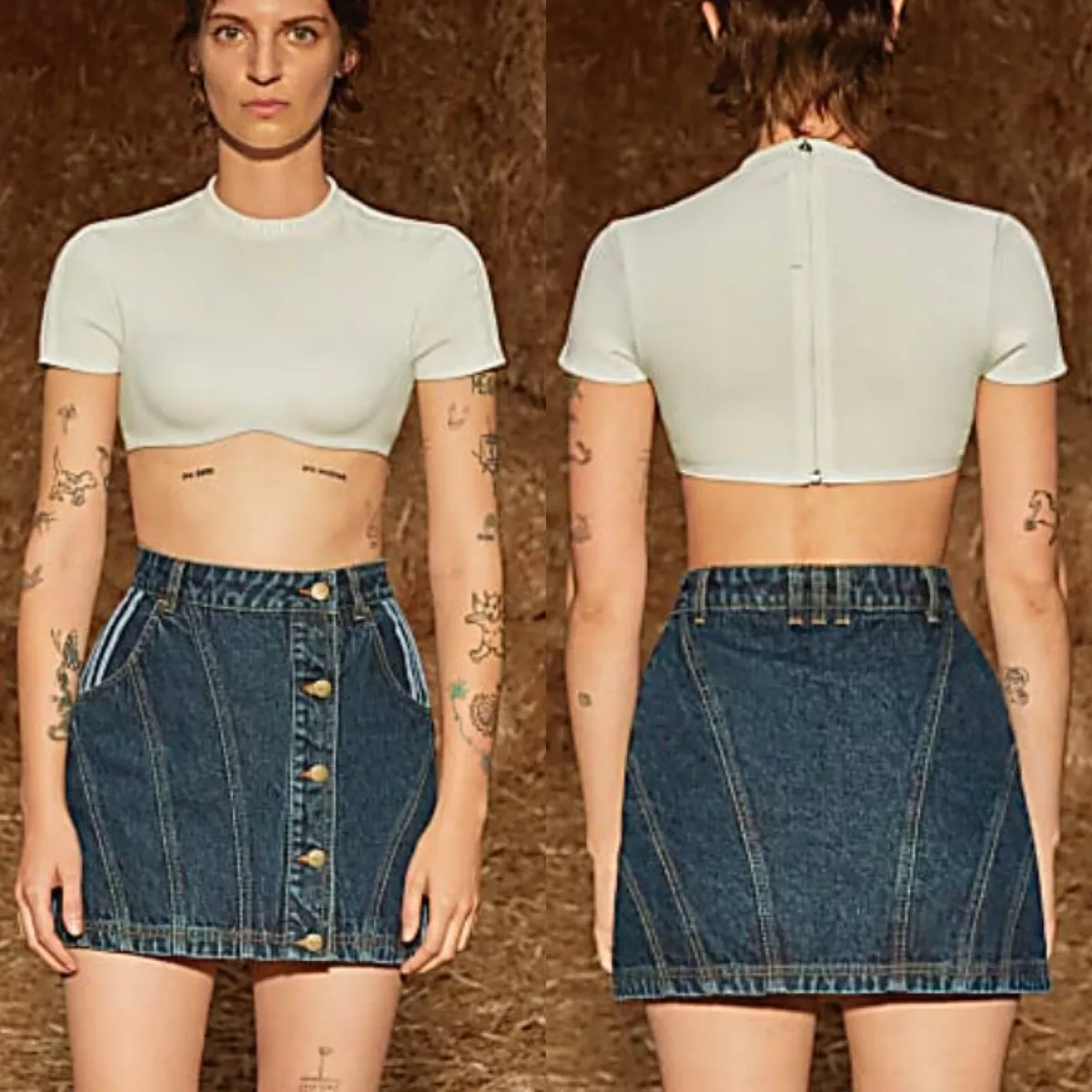 Adidas crop top shop and skirt