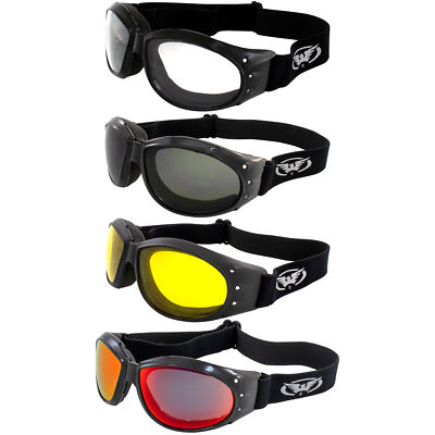 4 Pairs of Global Vision Eliminator Goggles Black Clear Smoke Yellow + Red Lens