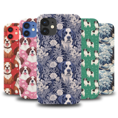 CASE COVER FOR APPLE IPHONE|CUTE SAINT BERNARD PUPPY DOG CANINE PATTERN #A2