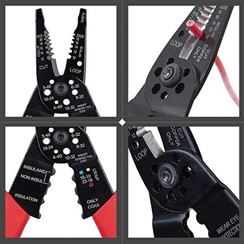 WG-015 Profi 8 Zoll Abisolierzange/Draht Crimpzange, Drahtschneider, Draht C - Bild 2 von 12
