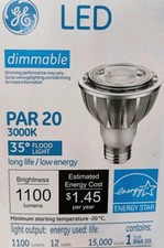 GE 38130 LED PAR20 Flood Light, 1100 Lumens, 3000K, 35 degree beam angle,