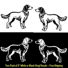 Irish Setter Dog Two 5" Black or White Vinyl Decals Car Window any flat surface
