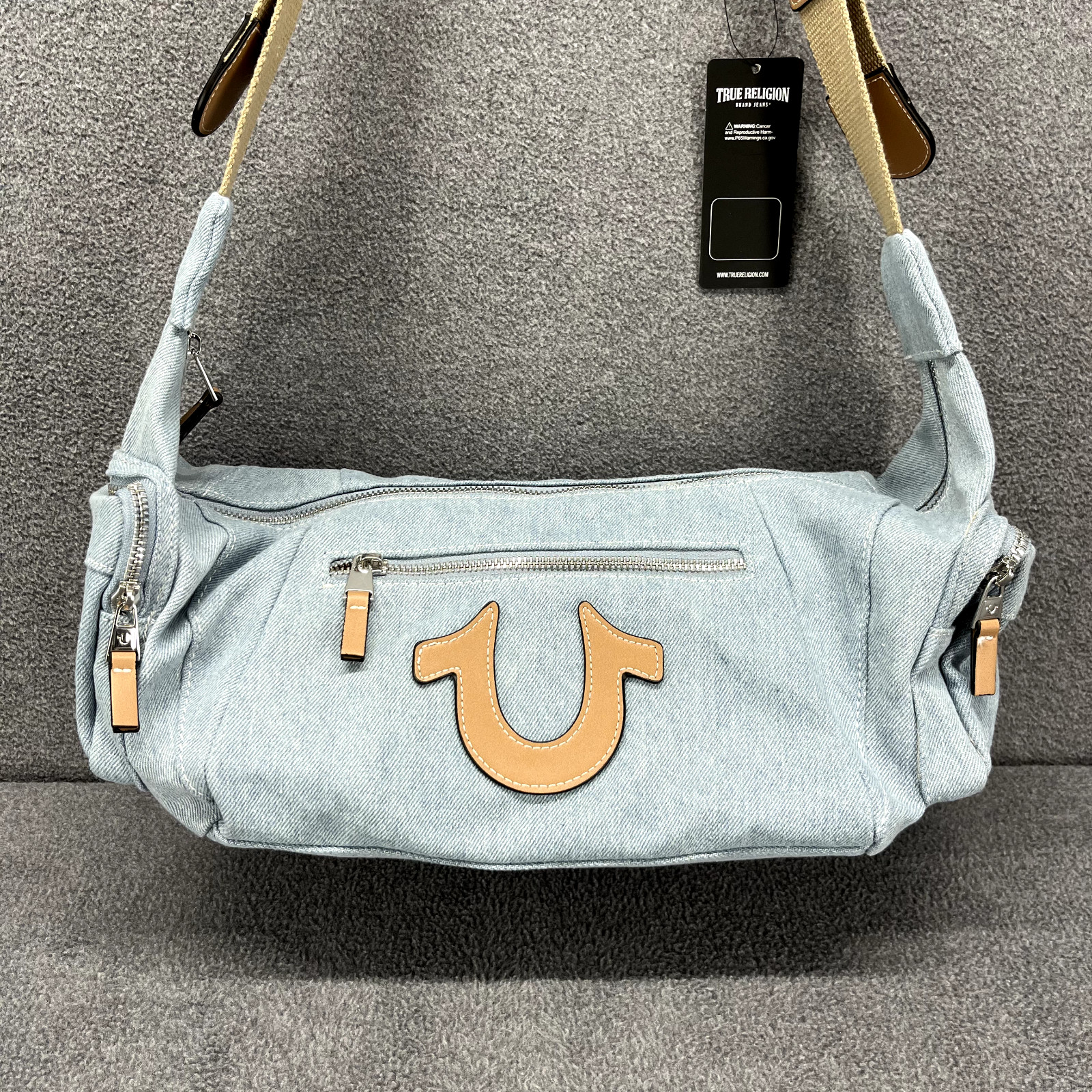 True Religion Boho Crossbody bag Womens Purse Light Blue Shoulder thumbnail 3