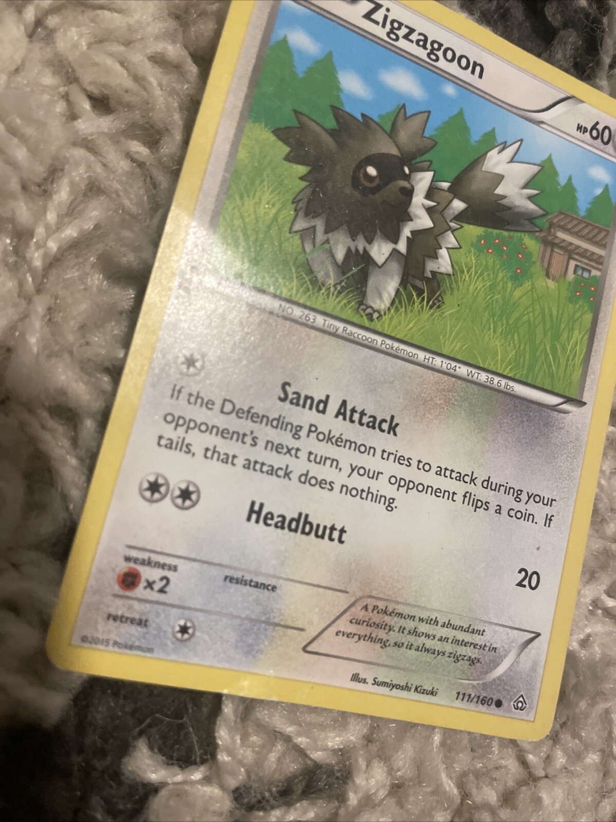 1x Zigzagoon - McDonald's Promo 2015 - 11/12 - Holo  - Pokemon Card - MP