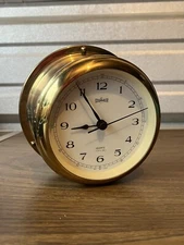 ALL BRASS STOCKBURGER GERMANY “SHIP’S BELL” MARINE QUARTZ CLOCK DECK WATCH