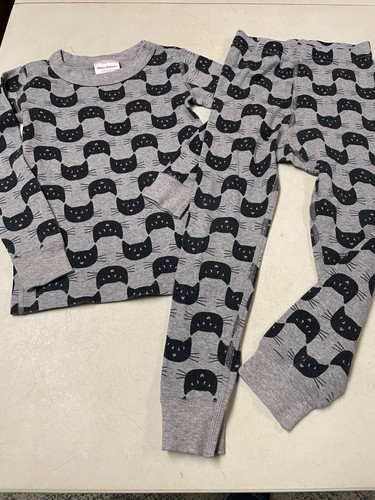 HANNA ANDERSSON ORGANIC COTTON KITTY CAT LONG JOHNS PAJAMAS SET 110 5