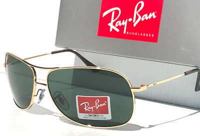 NEW Ray Ban Arista GOLD 64mm Aviator w Dark Green lens Sunglass
