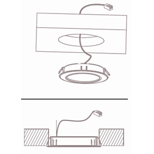 Superflache LED Möbel Einbauleuchten Lina 12V - 3W - Zuleitung 1.8m - ohne Trafo - Bild 3 von 19