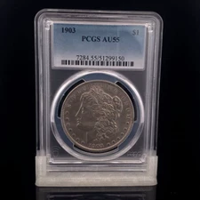 1903 AU55 PCGS Morgan Dollar Silver Coin Bullion $1 One Liberty Round Eagle